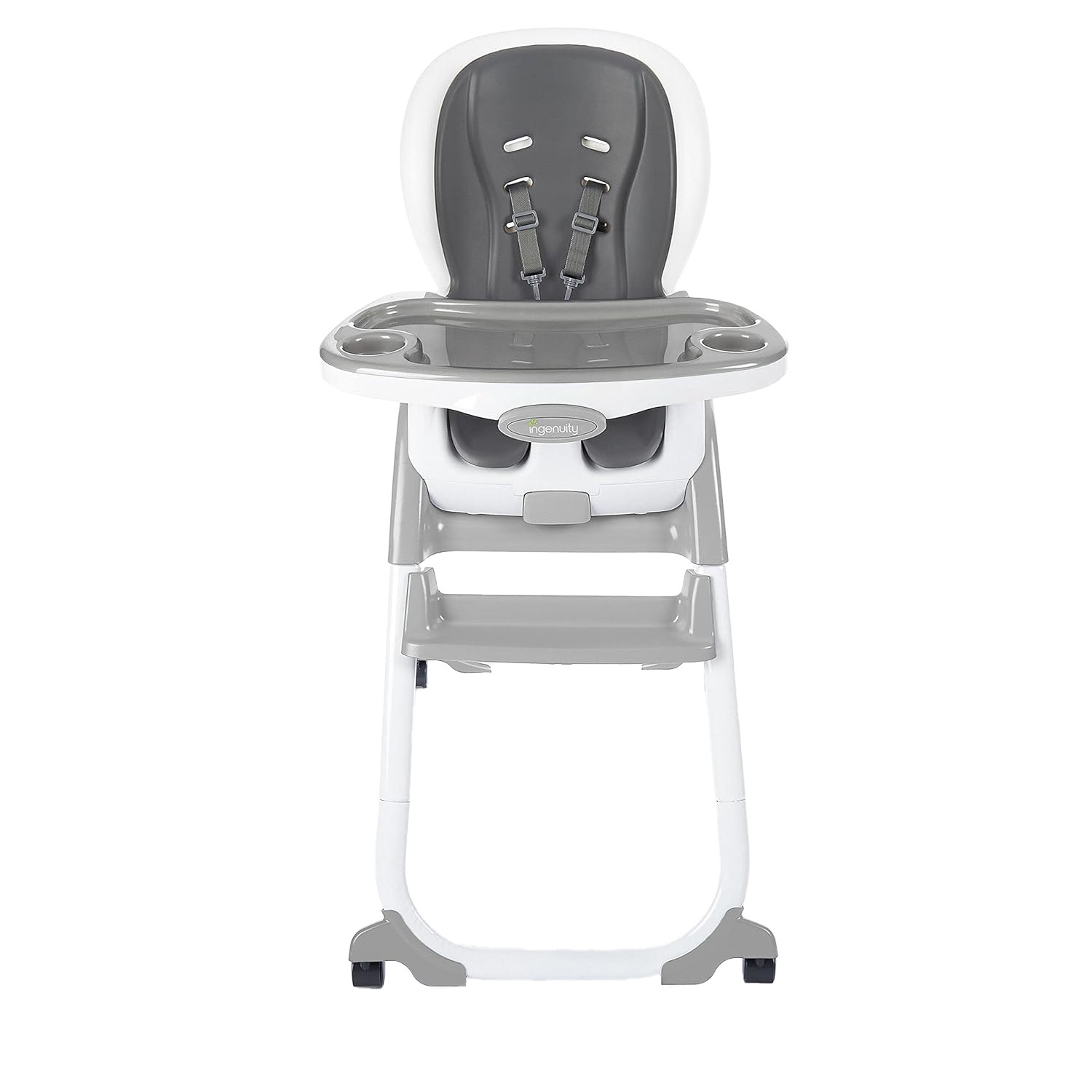 SmartClean Trio Elite 3-in-1 High Chair, featuring a sleek design with easy-clean surfaces, transitioning from a baby high chair to a toddler chair and a dining booster seat.